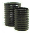 Tall round ribbed plant containers