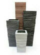 Tall tapered square ribbed plant container