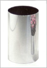 Tall round polished aluminium planters