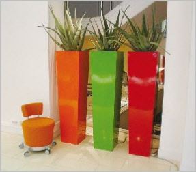Tall tapered square GRP planter