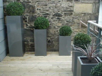 Tall square GRP plant container