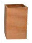 tall quare ribbed planter