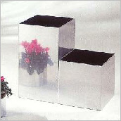 Tall square aluminium planter