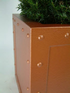 Tall square rivetted planter